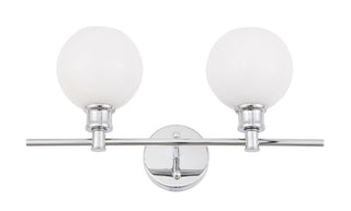 Collier 2 light Chrome and Frosted white glass Wall sconce