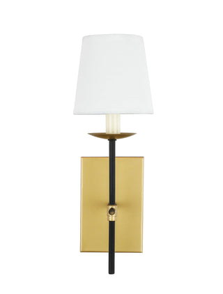 Eclipse 1 light Brass and Black and White shade wall sconce