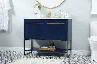 40 inch Single bathroom vanity in blue