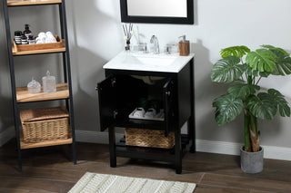 24 inch Single bathroom vanity in black