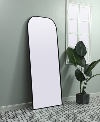 Metal Frame Arch Full Length Mirror 32x76 Inch in Black