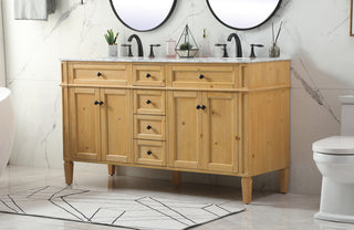 60 inch double bathroom vanity in natural wood