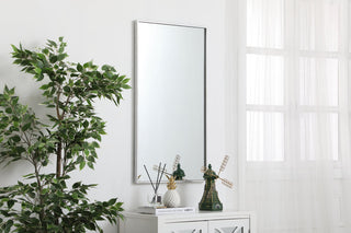 Metal frame rectangle mirror 20 inch in silver