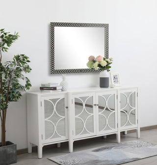 Rectangular mirror 48x36 inch in chevron