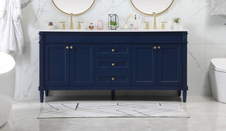 72 inch double bathroom vanity in blue