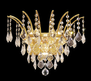 Victoria 3 light Gold Wall Sconce Clear Royal Cut Crystal