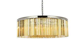 Sydney 10 light polished nickel Chandelier Golden Teak (Smoky) Royal Cut Crystal