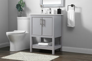 24 Inch SIngle Bathroom Vanity In Grey