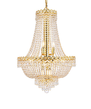 Century 12 light Gold Chandelier Clear Royal Cut Crystal