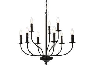 Westley 9 lights pendant in black