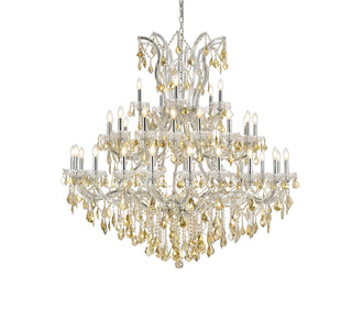 Maria Theresa 41 light Chrome Chandelier Golden Teak (Smoky) Royal Cut Crystal