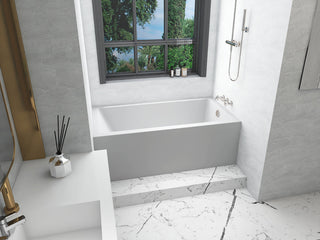 Alcove soaking bathtub 32x60 inch right drain in glossy white