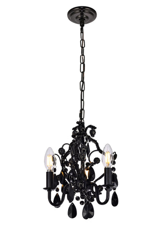 Karter Collection Pendant D9.5 H12.2 Lt:3 polished Black Finish