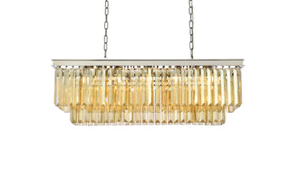 Sydney 12 light polished nickel Chandelier Golden Teak (Smoky) Royal Cut Crystal