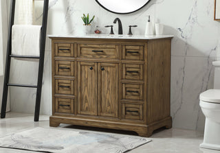 42 inch Single bathroom vanity in driftwood