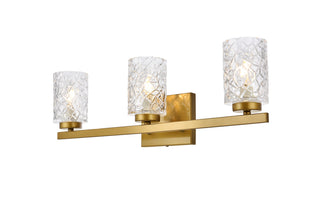 Cassie 3 lights bath sconce in brass with clear shade