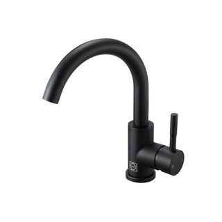 Louis Single Hole Single Handle Bathroom Faucet in Matte Black