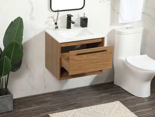 24 inch Single bathroom vanity in walnut brown