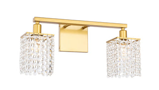 Phineas 2 light Brass and Clear Crystals wall sconce