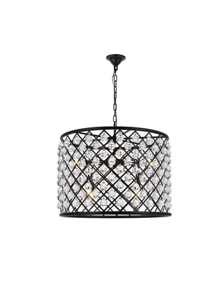 Madison 8 light Matte Black Chandelier Clear Royal Cut Crystal