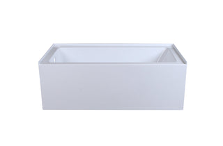 Alcove soaking bathtub 30x60 inch left drain in glossy white