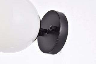 Mimi six inch dual flush mount and bath sconce in black with frosted glass