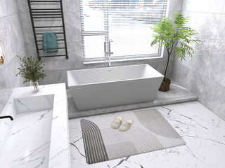 72 inch soaking rectangular bathtub in glossy white