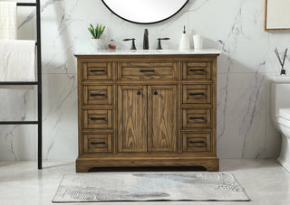 42 inch Single bathroom vanity in driftwood