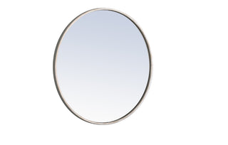 Metal frame Round Mirror 24 inch Silver finish