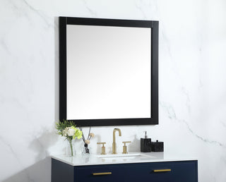 Aqua vanity mirror 36x36 inch in black