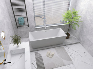 72 inch soaking rectangular bathtub in glossy white