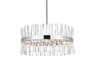 Serephina 25 inch crystal round pendant light in chrome