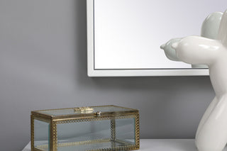 Metal frame rectangle mirror 30 inch x 40 inch in White