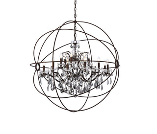 Geneva 18 light Rustic Intent Chandelier Silver Shade (Grey) Royal Cut crystal