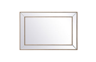 Iris beaded mirror 42 x 28 inch in antique gold