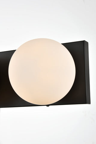 Jaylin 3 light Black and frosted white Bath Sconce