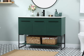 48 inch Single bathroom vanity in green