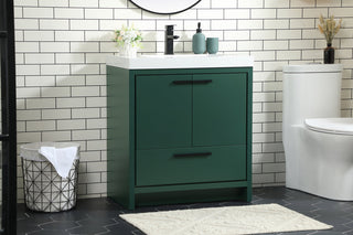 30 inch Single bathroom vanity in Green