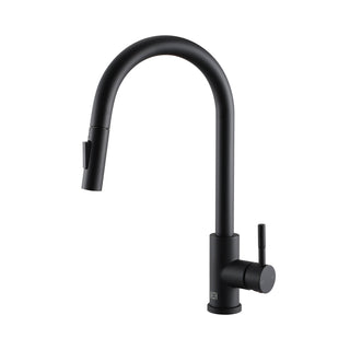 Luca Single Handle Pull Down Sprayer Kitchen Faucet with touch sensor in Matte Black