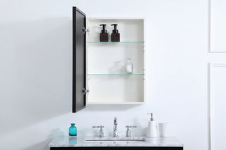 Metal mirror medicine cabinet 17 inch x 28 inch in Black