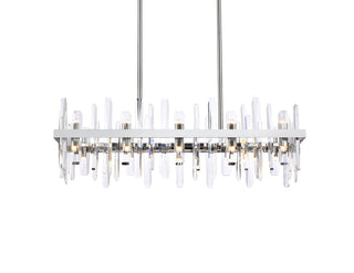 Serena 36 inch crystal rectangle chandelier in chrome