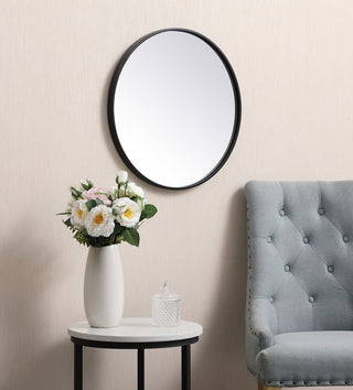 Metal frame round mirror 21 inch in Black