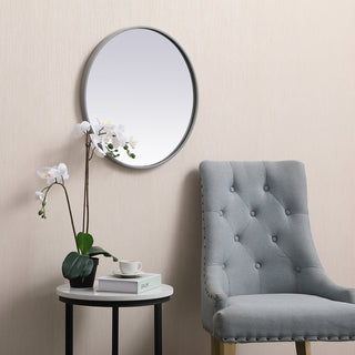 Metal frame round mirror 21 inch in Grey