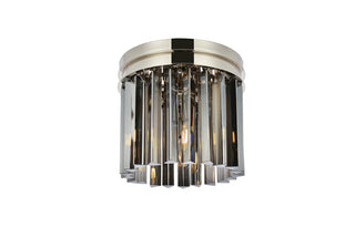 Sydney 3 light polished nickel Flush Mount Silver Shade (Grey) Royal Cut Crystal