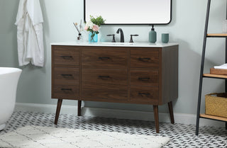 48 inch Single bathroom vanity in walnut