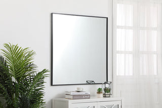 Metal frame square mirror 36 inch in Black