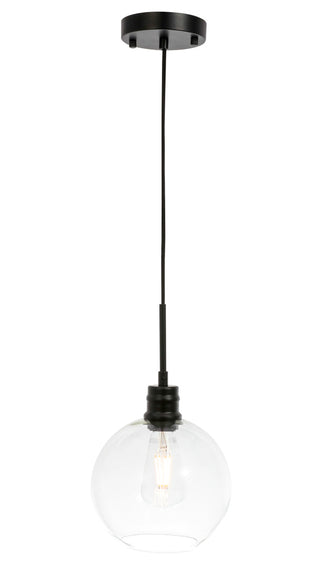 Emett 1 light Black and Clear glass pendant