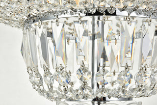 Tranquil 10 light Chrome Flush Mount Clear Royal Cut Crystal