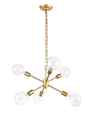 Nolan  6 light Brass pendant