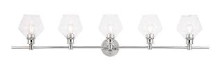 Gene 5 light Chrome and Clear  glass Wall sconce